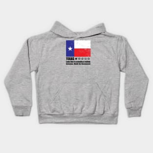 Texas: Lone Star is actually a rating. One Star Review Kids Hoodie